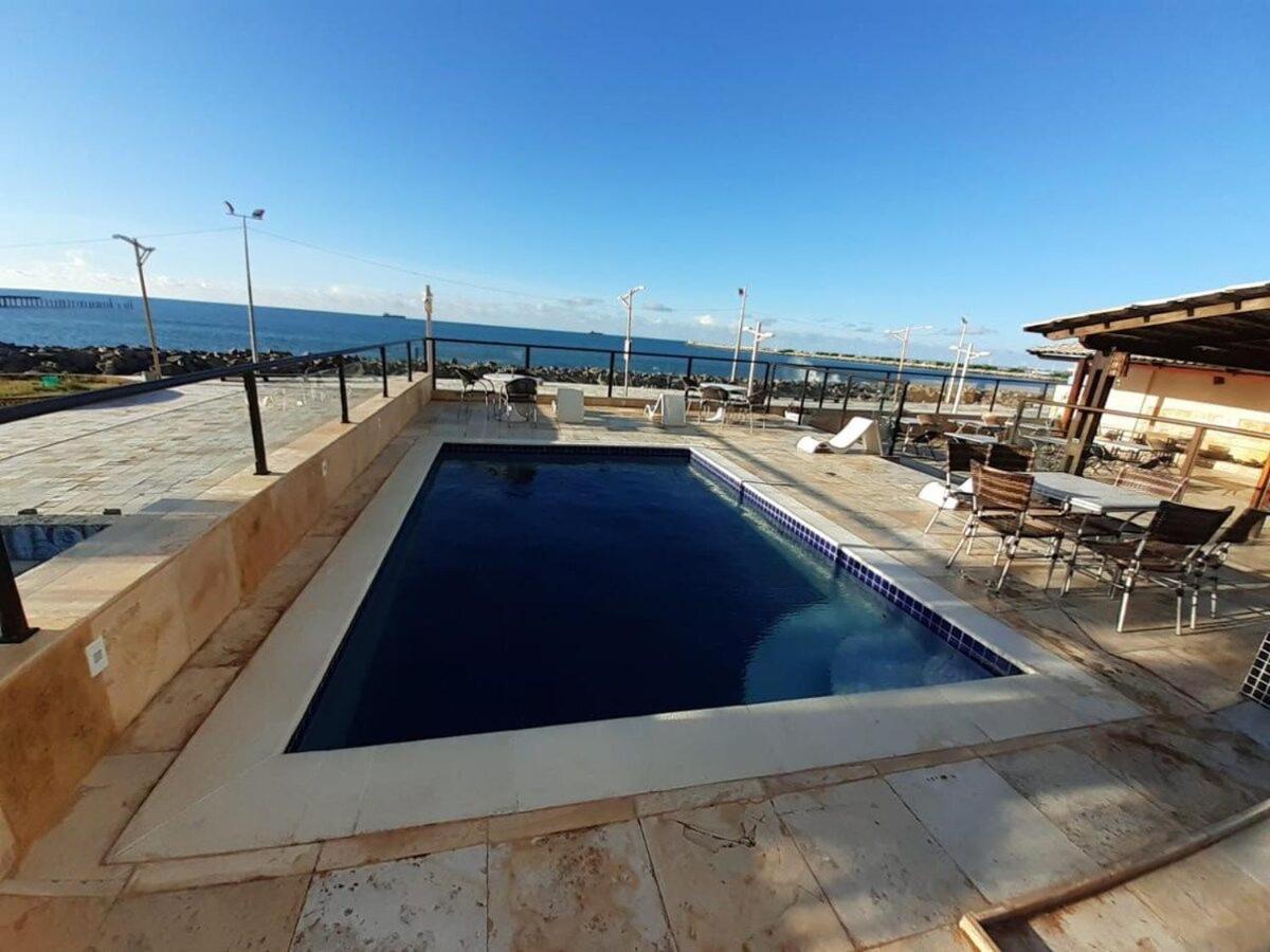 605 Flat Mobiliado Com Vista Lateral Mar Na Praia De Iracema Com Ventilador Fortaleza  Bagian luar foto